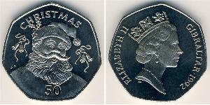 50 Penny Gibraltar (1704 - ) Kupfer/Nickel 