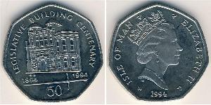 50 Penny Isle of Man Kupfer/Nickel Elizabeth II (1926-2022)