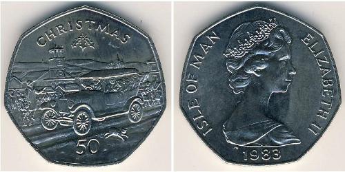50 Penny Isle of Man Kupfer/Nickel Elizabeth II (1926-2022)