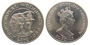 50 Penny St. Helena (1981 - ) Kupfer/Nickel Elizabeth II (1926-2022)
