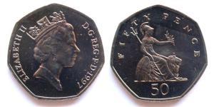 50 Penny Vereinigtes Königreich (1922-) Kupfer/Nickel Elizabeth II (1926-2022)