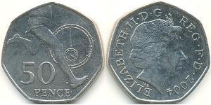 50 Penny Vereinigtes Königreich (1922-) Kupfer/Nickel Elizabeth II (1926-2022)