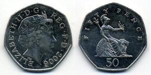 50 Penny Vereinigtes Königreich (1922-) Kupfer/Nickel Elizabeth II (1926-2022)