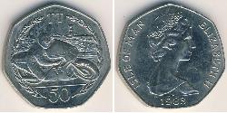 50 Penny Isla de Man Níquel/Cobre Isabel II (1926-2022)
