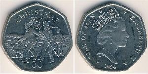 50 Penny Isla de Man Níquel/Cobre Isabel II (1926-2022)