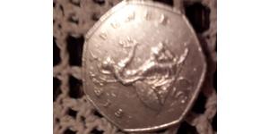 50 Penny Reino Unido (1922-) Níquel/Cobre Isabel II (1926-2022)