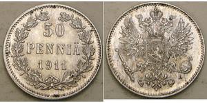 50 Penny Gran Ducado de Finlandia (1809 - 1917) / Imperio ruso (1720-1917) Plata 
