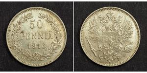 50 Penny Gran Ducado de Finlandia (1809 - 1917) / Imperio ruso (1720-1917) Plata 