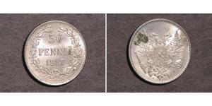 50 Penny Gran Ducado de Finlandia (1809 - 1917) / Imperio ruso (1720-1917) Plata 