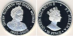 50 Penny  Plata Isabel II (1926-2022)