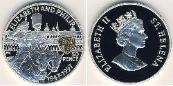 50 Penny  Plata Isabel II (1926-2022)