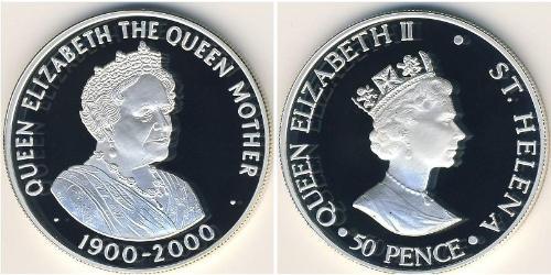 50 Penny  Plata Isabel II (1926-2022)