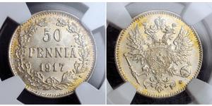 50 Penny Großfürstentum Finnland (1809 - 1917) / Russisches Reich (1720-1917) Silber 