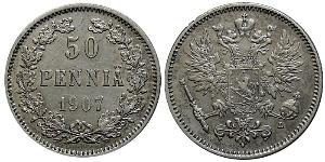 50 Penny Großfürstentum Finnland (1809 - 1917) / Russisches Reich (1720-1917) Silber 