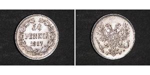 50 Penny Großfürstentum Finnland (1809 - 1917) / Russisches Reich (1720-1917) Silber 