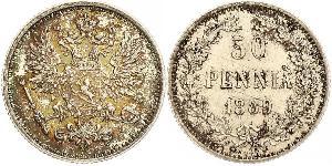 50 Penny Großfürstentum Finnland (1809 - 1917) / Russisches Reich (1720-1917) Silber 