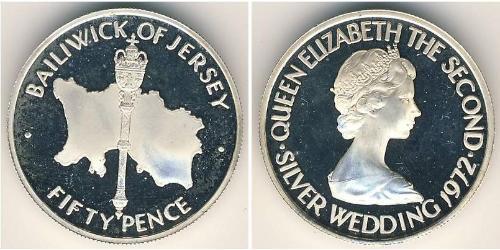 50 Penny Jersey (1066 - ) Silber 