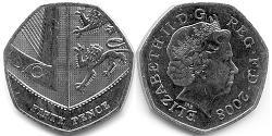 50 Penny Vereinigtes Königreich (1922-) Silber Elizabeth II (1926-2022)