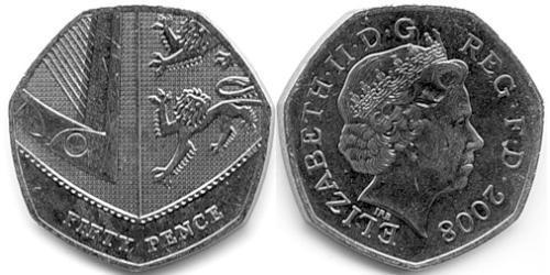 50 Penny Vereinigtes Königreich (1922-) Silber Elizabeth II (1926-2022)