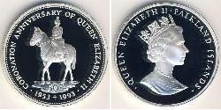50 Penny Falkland Islands Silver Elizabeth II (1926-2022)