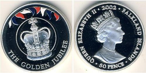 50 Penny 福克兰群岛 銀 伊丽莎白二世 (1926-2022)