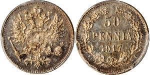 50 Penny 芬兰大公国 (1809 - 1917) / 俄罗斯帝国 (1721 - 1917) 銀 