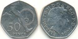 50 Penny United Kingdom (1922-) 镍/銅 伊丽莎白二世 (1926-2022)