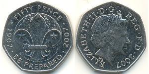 50 Penny United Kingdom (1922-) 銅/镍 伊丽莎白二世 (1926-2022)