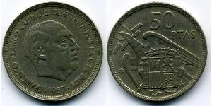 50 Peseta Francoist Spain (1936 - 1975) Copper/Nickel Francisco Franco (1892 – 1975)