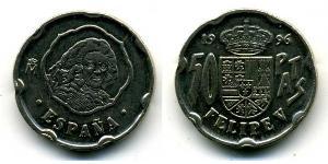 50 Peseta Reino de España (1976 - ) Kupfer/Nickel 