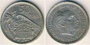50 Peseta Dictadura de Francisco Franco (1936 - 1975) Níquel/Cobre Francisco Franco(1892 – 1975)