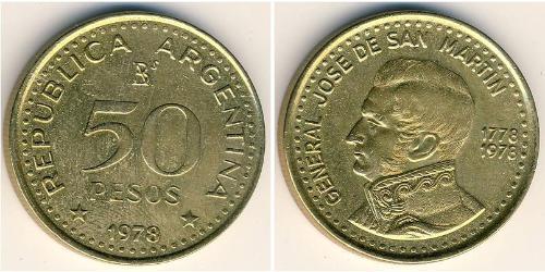 50 Peso Argentinien (1861 - ) Bronze/Aluminium 