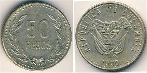 50 Peso Republique de Colombie (1886 - ) Cuivre/Nickel 