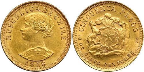 50 Peso Chile Gold 