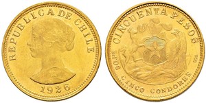 50 Peso Chili Or 