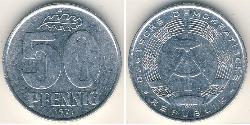 50 Pfennig Repubblica Democratica Tedesca (1949-1990) Alluminio 