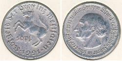 50 Pfennig Allemagne Aluminium Heinrich Friedrich Karl vom Stein