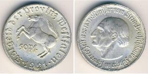 50 Pfennig Germany Aluminium Heinrich Friedrich Karl vom und zum Stein
