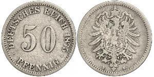 50 Pfennig Germania Argento 
