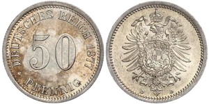 50 Pfennig Germania Argento 