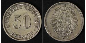 50 Pfennig Germania Argento 