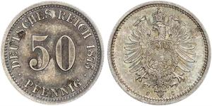 50 Pfennig Germania Argento 