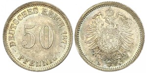 50 Pfennig Germania Argento 
