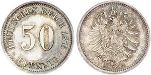 50 Pfennig Germania Argento 
