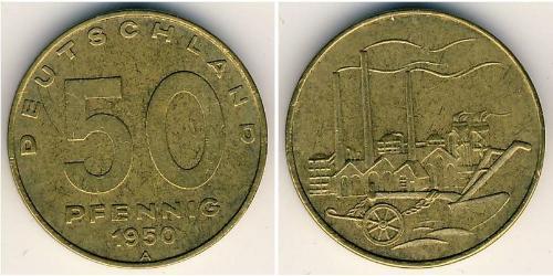 50 Pfennig Deutsche Demokratische Republik (1949-1990) Bronze/Messing/Aluminium 