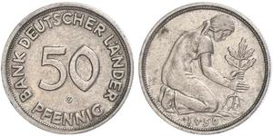 50 Pfennig German Democratic Republic (1949-1990) / West Germany (1949-1990) Copper/Nickel 