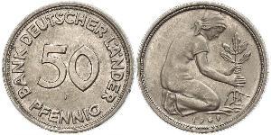 50 Pfennig República Democrática Alemana (1949-1990) / Alemania Occidental (1949-1990) Níquel/Cobre 