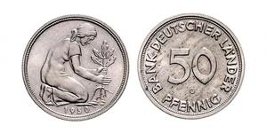 50 Pfennig República Democrática Alemana (1949-1990) / Alemania Occidental (1949-1990) Níquel/Cobre 
