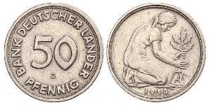 50 Pfennig República Democrática Alemana (1949-1990) / Alemania Occidental (1949-1990) Níquel/Cobre 