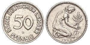 50 Pfennig República Democrática Alemana (1949-1990) / Alemania Occidental (1949-1990) Níquel/Cobre 